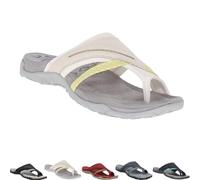 Women's Post Orthopedic Arch Support Sandals with Toe Ring Loop Flip Flops Comfort for Plantar Fasciitis Sandal Comfy Platform Slippers Supportive Toe-Clipped Outside Beach Flip-Flops (White,40)