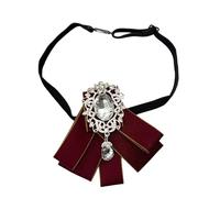 Womens Pre-tied Bowknot Beads Bow Tie Elegant Ribbon Brooch for Shirt Collar Clothes Pre-Tied Neck Tie Pretied Neck Ties for Men