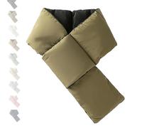 Womens Puffer Scarf, Winter Warm Solid Color Fluffy Scarf, Lightweight Neckwarmer Solid Color Neck Wrap for Winter (Army Green)