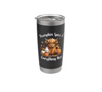 Womens Pumpkin Spice & Everything Nice Highland Cow Lover Bicchiere termico in acciaio inox doppia parete