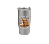 Womens Pumpkin Spice & Everything Nice Highland Cow Lover Bicchiere termico in acciaio inox doppia parete