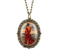 Women's Purple Flower Butterfly Pattern Small Pocket Watch Necklace Pendant Bracelet Girl's Birthday Gift Elegant
