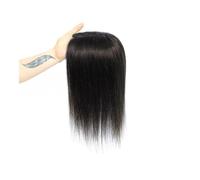 Womens Remy Human Hair Toppers with Clips for Thin Hair One Piece Hair Extensions Topper per Capelli da Donna(Natural Black,12 INCHES_12X14 CM)