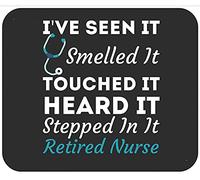 Womens Retired Nurse Ive Seen It Smelled It Retirement Nursing V-Neck Mousepad Piccolo Tappetino per Mouse Comodo Mouse Pad for Lavoro Pc Ufficio 25X30Cm