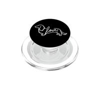 Womens Retro Minimalist Line Art Long Haired Dachshund Love PopSockets PopGrip per MagSafe