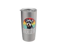 Womens Retro Vintage Every Snack Miniature Schnauzer Lover Bicchiere termico in acciaio inox doppia parete
