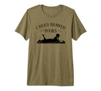 Womens Retro Vintage I Read Banned Books Literature Lover Maglietta Premium
