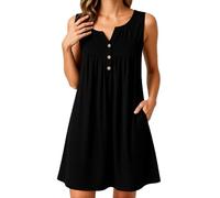 Women's Ribbed Knit Short Sleeve Top with Scalloped Lace Trim Square Neck Button Down Slim Fit Casual Summer Tee Shirt Navy Blue