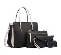 Women's Roomy Multiple Pockets Shoulder Handbag, Ladies Fashion Tote Top Handle Purse & Men's Version(Black)