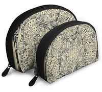 Womens Series of Ancient Mystic Esoteric Old Map Borse cosmetiche da viaggio Pochette trucco impermeabile 2PC Borsa organizer per cosmetici e articoli da toeletta Borsa da toilette da viaggio portat