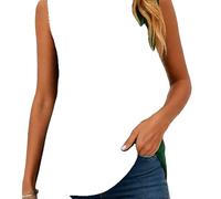 Women's Sleeveless Collared Blouse Summer Casual Pleated V Neck Tank Top Solid Color Flowy Chiffon Shirt for Work Beach Vacation Loose Fit Tunic Tops