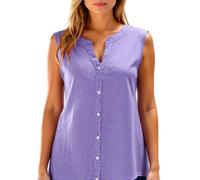 Women's Sleeveless Linen Button Down Shirt V Neck Casual Loose Tank Top Summer Beach Blouse Khaki Lightweight Breathable Cotton Blend Tunic for Vacation
