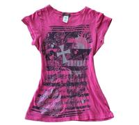 Womens Slim Fit Stretch Short Sleeve Tee Vintage Fitted Casual Basic Top Soft Bodycon T Shirt Summer Street Everyday Fashion Wear, 01-Red, M