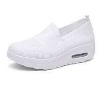 Womens Slip On Sneakers Walking Shoes, Summer Sandals for Women 2024, Air Cushion Sneakers (White,41)