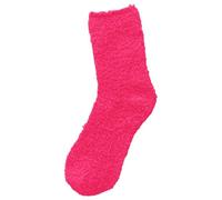 Women's Solid Color 1 Pair Plush Socks Winter Solid Color Thickened Floor Sleeping Plush Socks Socks Calzini Nero, rosa intenso, S