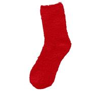 Women's Solid Color 1 Pair Plush Socks Winter Solid Color Thickened Floor Sleeping Plush Socks Socks Calzini Nero, Colore: rosso, S