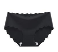 Women's Solid Color Cotton Crotch Breathable Ice Silk Thin Mid Waist Underwear Pancera Contenitiva Pancia Mutande Donna Taglia 10 (Black, XL)