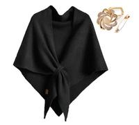 Women's Solid Color Shawl Cape,Fashion Elegant Pashmina Shawl Wraps,Soft Cashmere Wrap for Wedding/Travel/Fall/Winter (Black)