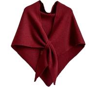 Women's Solid Color Shawl, Pashmina Wraps for Women, Knit Wraps Triangle Scarf, Lightweight Soft Open Front Shawl(Red)