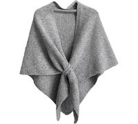 Women's Solid Color Shawl, Pashmina Wraps for Women, Knit Wraps Triangle Scarf, Lightweight Soft Open Front Shawl(Gris)