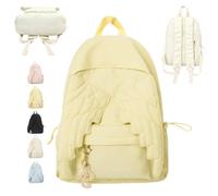 Womens Spacious Angel Wings Backpack,Nylon Daypack,School Rucksack，Yellow