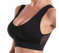 Women's sports bras, Workout Yoga Crop Tank Top Fitness Active Running Bras, Sports Bra for Women No Underwire Full Support (Black,2XL)