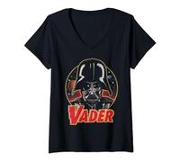 Womens Star Wars Darth Vader Close Up V-Neck T-Shirt