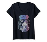 Womens Star Wars Gradient Classic Poster V-Neck T-Shirt