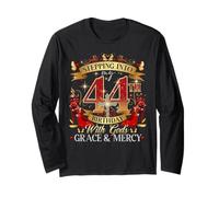 Womens Stepping Into My 44th Birthday With Grace & Faith Maglia a Manica