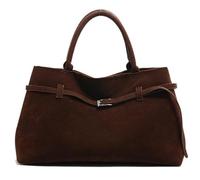 Women's Suede Large Capacity Top Handle Tote Bag - Trendy and Vintage Shoulder Handbag for Work and Shopping