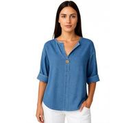 Women's Summer Casual Half Sleeve Button Down V Neck Blouse with Roll-Up Sleeves Loose Fit Top for Warm Weather Outfits