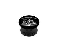 Womens Support Your Local Library Book Reading Books PopSockets PopGrip Adesivo
