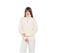 Women's sweater high neck polo buttons long sleeve excellent quality 229359