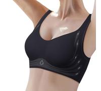 Women's Thin Seamless Bra with Soft Support, Large Bust, Small Semi Firm Cup, Breathable, Sky Blue, L(Black,XXL)