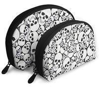 Womens Timeless Treasures Glow in The Dark Skulls Astuccio cosmetico da viaggio Impermeabile 2PC Pochette trucco Pochette per cosmetici e articoli da toeletta Borsa organizer da viaggio portatile As