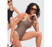 Womens Unlike Humans Costume da bagno Scoop - Marrone, marrone M