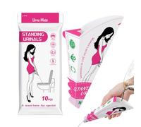 Womens Urinal Funnel, 10-Piece Female Pee Funnel Set, Foldable, Waterproof Coated, Compact Hygienic Paper Urine Device for Camping, Boating, Travel, Outdoors, Mobility Challenges, 18.5cm White Pink