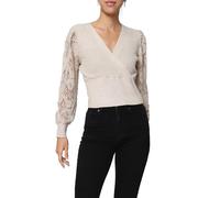 Women's V-Neck Lace Long Sleeve Ribbed Pullover Sweater New 98702