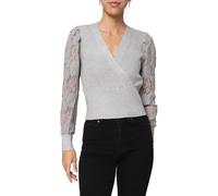 Women's V-Neck Lace Long Sleeve Ribbed Pullover Sweater New 98702