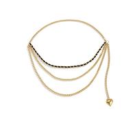Womens Waist Chain Belt, Waist Body Chain for Bikini Multilayer Chain Heart Tassel Belly Chain for Women Sexy Belts(Gold)