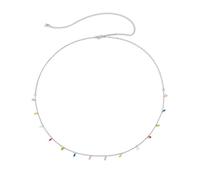 Womens Waist Chain Jewelry, Women Waist Chain for Dress Colorful Square Grass Belly Chains for Women Sexy Belts(Silver)