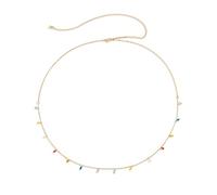 Womens Waist Chain Jewelry, Women Waist Chain for Dress Colorful Square Grass Belly Chains for Women Sexy Belts(Gold)