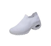 Womens Walking Sock Sneakers for Women-Lightweight Slip-On Sports Shoes for Work, Gym, Travel (White,37)