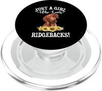 Womens Watercolor Sunflowers Girl Who Loves Ridgebacks Lover PopSockets PopGrip per MagSafe