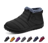 Women's Waterproof Orthopedic Warm Boots, Winter Snow Boots, Lightweight Slip On Walking Shoes(Black,41 EU)