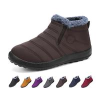 Women's Waterproof Orthopedic Warm Boots, Winter Snow Boots, Lightweight Slip On Walking Shoes(Brown,36 EU)