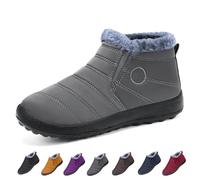 Women's Waterproof Orthopedic Warm Boots, Winter Snow Boots, Lightweight Slip On Walking Shoes(Grey,37 EU)