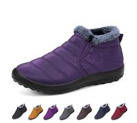 Women's Waterproof Orthopedic Warm Boots, Winter Snow Boots, Lightweight Slip On Walking Shoes(Purple,42 EU)