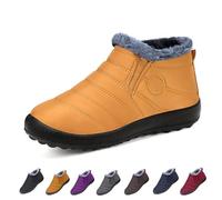 Women's Waterproof Orthopedic Warm Boots, Winter Snow Boots, Lightweight Slip On Walking Shoes(Yellow,38 EU)