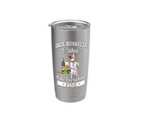 Womens Wine Makes Everything Fine Jack Russell Terrier Lover Bicchiere termico in acciaio inox doppia parete